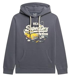 Superdry Herren Hoodie mit New York Grafik und Vintage-Logo Noho Marineblau L