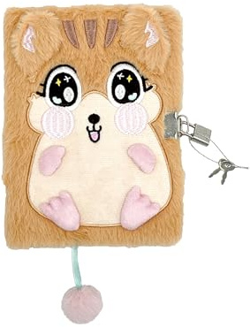 Yuhu.kids Tagebuch mit Schloss | Mädchen und Jungen | Notizbuch liniert | kleine Geschenke für Kinder | Bücher | verschiedene Designs | Buch Journal | Achtsamkeit (Hamster)