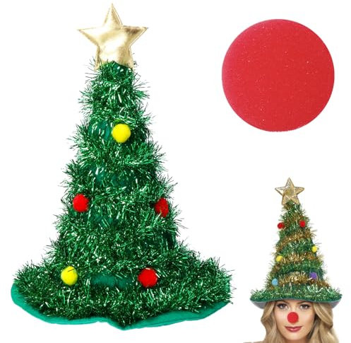 SEMINISMAR Sombrero Luminoso De Navidad,Gorro De árbol De Navidad,Fieltro Sombrero De Navidad,Diadema Superior Del árbol De Navidad,Sombrero De árbol De Navidad,1 Pc