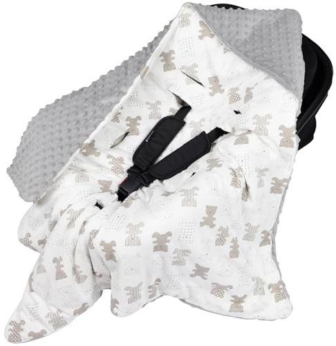 Bebamour Babydecke Neugeborene Geschenk Jungen Mädchen Babydecke mit Punkten Elterndecke weiche Wolldecke Bedruckte Tiermuster Autositz Decke,Bear