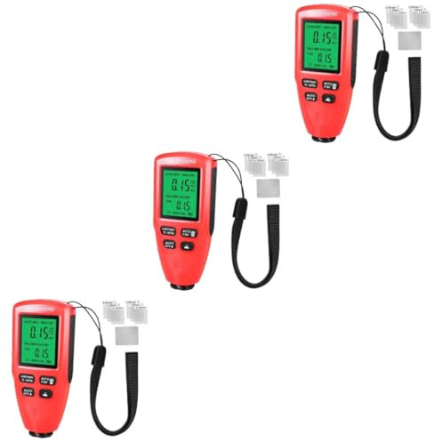 SOLUSTRE 3pcs Paint Thickness Gauge Automotive Coating Tester Digital for Car Paint Depth Gauge for Vehicle Inspection and Coating Analysis