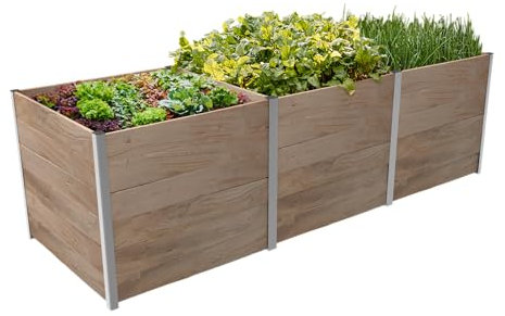Bio Green 3 m² Hochbeet ErnteMAXX | Erweiterbar | Regionales Fichtenholz | Aluminiumprofile | 310 x 105 x 90 cm