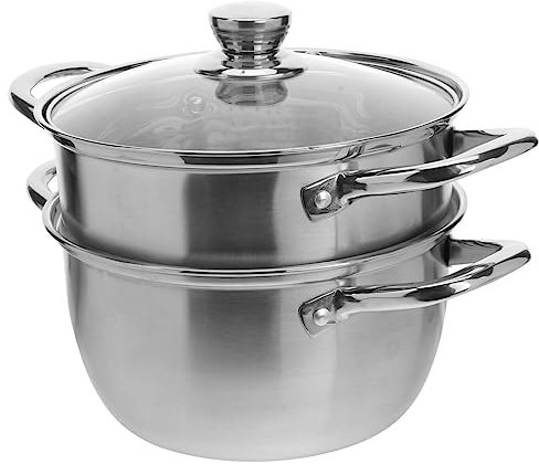 Mikinona Double Boiler Stainless Steel Stockpot Pot Lid Large Vegetable Pot Large for Cooking