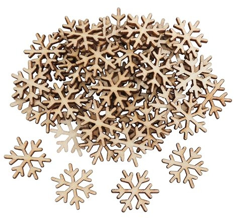 VBS Streuteile Snowflakes, Ø 1,5 cm, 48 Stück, Natur, Streudekoration, ideal zum Basteln, Deko zum Streuen