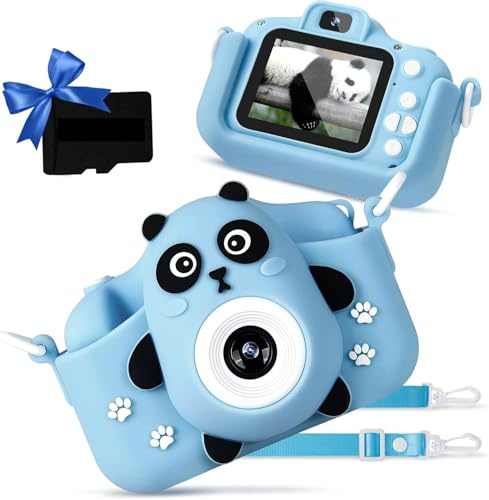 KLADNDER Kinderkamera, Schwarzweiß Fotokamera, Display Digitalkamera Kinder, Anti-Drop Fotoapparat Kinder, Bildschirm Videokamera, Fotokamera FüR Geburtstagsgeschenk Weihnachten Spielzeug - Blau