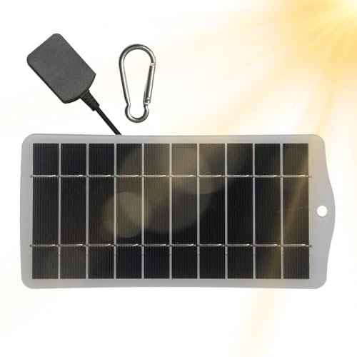 Chargeur solaire, 5 V, panneau solaire de camping, petit panneau solaire de voyage, chargeur solaire pour téléphones, ordinateurs, chargeur solaire de camping en plein air