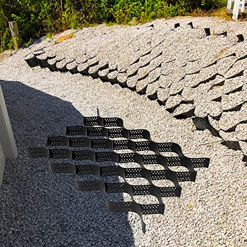 5,1 cm Kies-Stabilisatorgitter für Außenbereich, Terrasse, Hof, Pool, seitliche Auffahrt, durchlässige Pflastersteine, Erde, Kieselsteine, Steilschräge, Unterstützung und Entwässerung