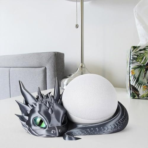 TQEBWUS Drachen Ständer Für Echo Dot 4./5. Generation, Lying Baby Dragon Halter Für Echo Dot Zubehör, Drachenförmige Lautsprecherhalterung, Rahmenaufbewahrung, Heimdekoration, 3D-Druck Schreibtisch