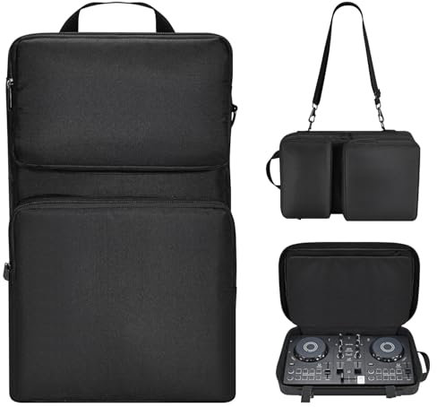 YipuVR DJ-Controller-Tasche für DDJ-FLX2, weiche Reisetasche kompatibel mit Hercules Inpulse 200/Inpulse 200 MK2/DDJ-WeGO4/, Inpulse 200 Tasche für Kabel & Zubehör mit verstellbarem Schultergurt,