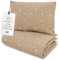 Kinder Bettdecke ohne Bezug 90x120 cm - Baumwolle Baby Decke und Kissen Set Kinderdecke 90 x 120 und Kopfkissen 60 x 40 - Bettdecken Kinderbettdecke Oeko-Tex Beige mit Weiß Sternen