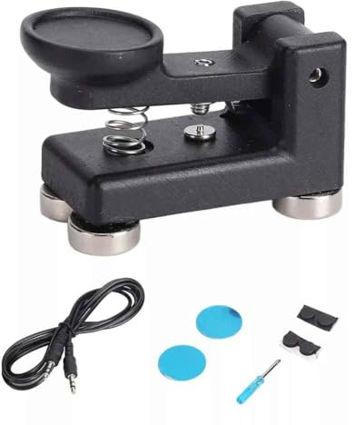 Gvvsjgdbis Portable Manual Electric Key Shortwave Radio CW Morse Base Magnetic QU-4525 Connecting Cable 40x30x20mm Test Meters
