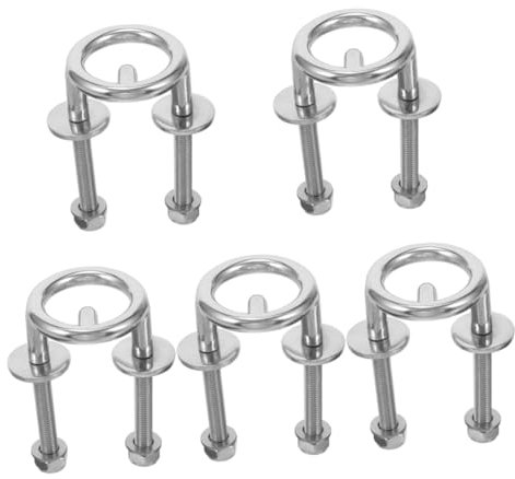 Supvox 5St Wasserski-Zubehör Windenriemen für Bootsanhänger mit Haken Wasserski-Schleppboothaken Werkzeug Skischleppstange für Pontonboot Bootshaken aus Edelstahl Rostfreier Stahl Silver