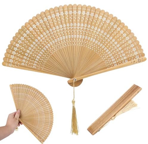 Handfächer, Saunafächer, Fächer Bambus, bambus Fächer Grill Handfächer Bambus Handfächer Faltbare Handfächer Faltbarer Handfächer Faltfächer Handfächer Faltbar Herzfächer für Hochzeit Tanzabend Party