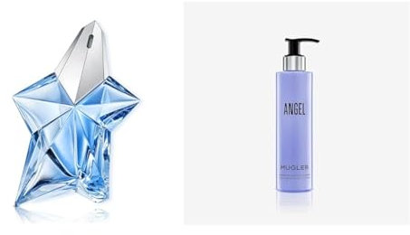 MUGLER Angel Eau de Parfum, Perfume para Mujer, Aroma Gourmand con Notas de Ámbar, Fragancia Fascinante, 100 ml + MUGLER, Angel, Loción Corporal Perfumada, 200 ml