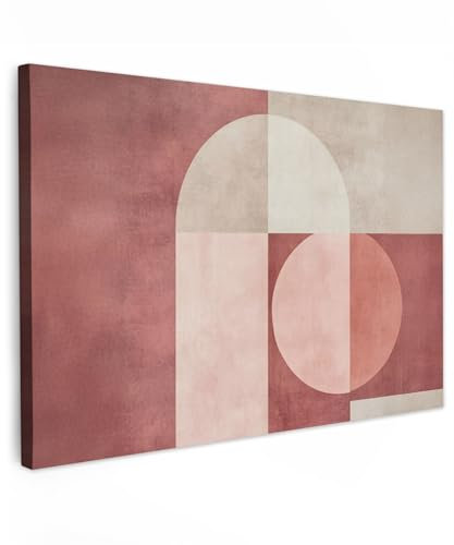 MuchoWow© Leinwandbild 90x60 cm Dekoration Wohnzimmer Bilder Pictures Wall Decoration Living Room Wohnungs Deko Moderne Bild Figuren - Abstrakt - Rosa