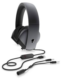 Dell Alienware AW510H 7.1 Wired Gaming Headset Headphones Active Noise Cancelling Dark Side of the Moon 545-BBCF