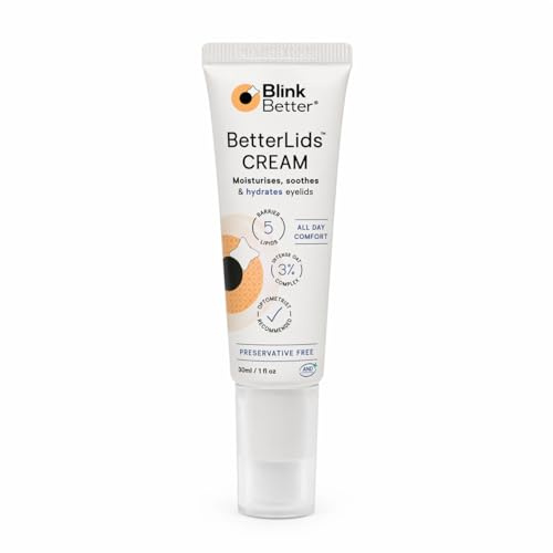 BlinkBetter® BetterLids Restore Eyelid Cream – Moisturising Eyelid Cream to Hydrate & Soothe Dry, Red or Sensitive Eyelids – Barrier-Support Formula with Ceramides, Oat & Centella – Daily Use, 30ml