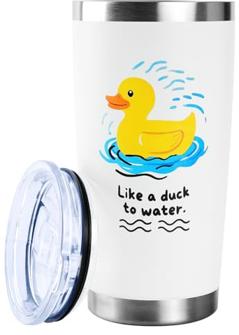 TOONGEEN Duck Gifts for Women, 20oz Duck Themed Gifts Mug for Ducks Lover | Cute, Xmas Gifts, Birthday Gifts, Keep Hot 6 Hours, Cold 12 Hours, Food Grade Stainless Steel, Large Capacity