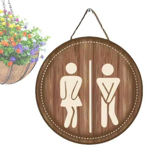 Cartel de Aseo para Puerta | Adorno Mono Unisex Para Aseo O Baño - Decoración Divertida para Oficina Centro Comercial Mujeres Hombres Escuela Hotel Restaurantes