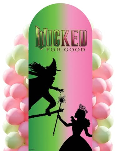 Star Cutouts SC4771 Wicked: For Good Glinda & Elphaba Silhouette Backdrop Lifesize Cardboard Cutout 185cm – Pink & Green Wicked Party Decoration, Birthday Display & Photo Backdrop