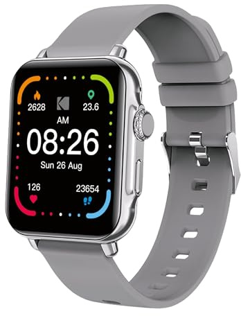 Kodak SW-7203 – Smartwatch – Display 47 mm HD – Anrufe Bluetooth & Sprachassistent – Herzfrequenz, SpO2, Stress – 37 Sportmodi – GPS – Akkulaufzeit 5 Tage – kabelloses Laden – Android & iOS