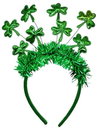 Uzndq St. Patrick'S Day Haarreif,Feiertagsrequisiten, Kopfschmuck, Kleeblatt,Accessoires Kleeblatt Deko St. Patricks Day,Irish Party Haarbander für Irisches Patricks Mottoparty