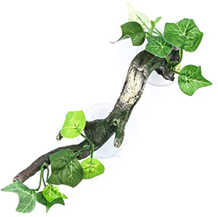 Xinsheinelry Aquarium Kletterterrarium Pflanze Fisch für Aquarium Dekoration mit Saugnapf für Amphibien Schlange Baum Wurzel Dekoration