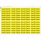 Indigos UG Namensaufkleber Kinder Schule - 150 Sticker - 36x7 mm - Aufkleber selbst gestalten - Namensschilder selbstklebend Kindergarten, Sticker KITA, Brotdose, Flasche, Federmappe, Stifte - gelb