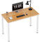 Need Computertisch Schreibtisch 100x60 cm PC Tisch Bürotisch Arbeitstisch Esstisch für Home Office, Teak&Weiß AC3BW-100