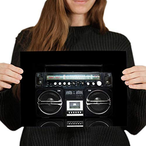 Destination Vinyl Posters A4 - Funky Retro Radio Boombox Art Print 29.7 X 21 cm 280gsm satin gloss photo paper #3830