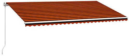 vidaXL Markise Einziehbar Handbetrieben Gelenkarmmarkise Balkonmarkise Sonnenschutz Sichtschutz Terrasse Balkon 600x300cm Orange Braun