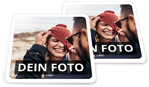 Untersetzer mit Foto personalisiert - Personalisierbare Kunststoff Untersetzer Bedrucken (Eckig) (Kunststoff, 10er Set)