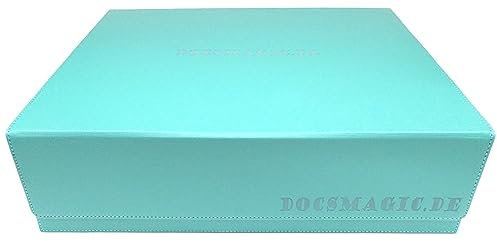 docsmagic.de Premium 4-Row Trading Card Storage Box Mint + Trays & Divider - MTG PKM YGO - Boîte de Rangement Aqua