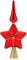 com-four® Weihnachtsbaumspitze glänzend - Christbaumspitze aus echtem Glas für Weihnachten - Tannenbaumspitze mit Stern (29cm - Stern Merry Red)