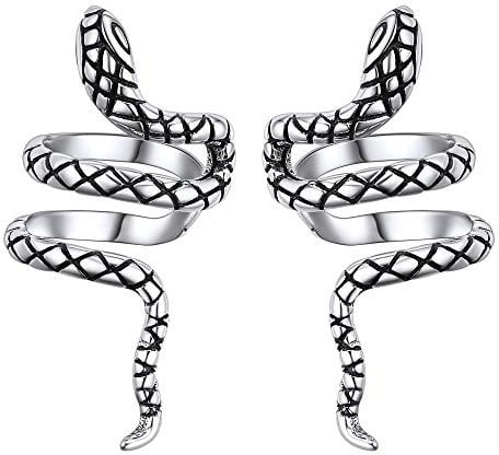 ChicSilver Damen Mädchen Schlange Ohrring Nicht Piercing Ohrstecker Damen Mädchen Schlange Ohrstecker für Valentinstag Weihnachten