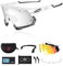 X-TIGER Lunettes de Cyclisme Polarisées Pour Hommes, Lunettes de VTT avec 3 Lentilles Interchangeables Anti-UV400, Lunettes de cyclisme pour le vélo, la course à pied, la conduite, la pêche (xts06-5)