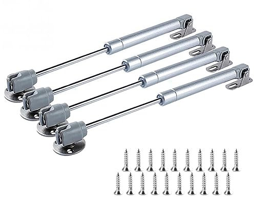 4x 20N Chrank Hydraulic Gasdruckfeder Möbeltür zum Gas Strut Lift Schrank Stoßdämpfer Gasfeder Hinge Möbelkolben Schranktüren Soft Close Klappenfeder, Silber