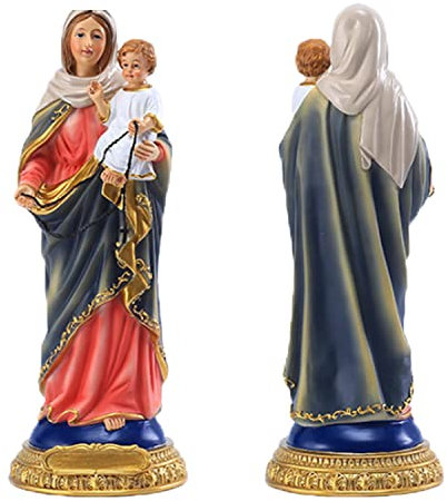 ITODA Virgin Mary Holding Baby Jesus Religious Statue Virgin Mary Sculpture Mother of God Desktop Garden Resin Statue Holy Jesus Catholic Christian Religious Gift for Home Church Altar Decor