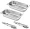 DXiongW 2 Piezas Gastronorm 1/3 Bandejas Rectangulares de Acero Inoxidable 32,5x17,5x6,5cm y 2 Piezas Pinzas de Cocina para Cocinar - 2,5 Litri