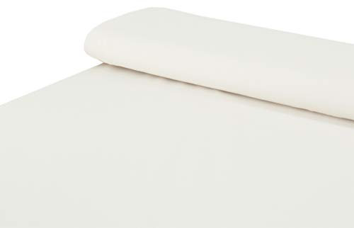 Baumwoll - Jersey Stoff einfarbig creme - Meterware ab 100 cm x 150 cm - Stoff zum Nähen
