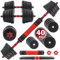 C.P.Sports 2in1 Kurzhantel & Langhantel Set 30kg / 40kg | Hantelscheiben – Gewichte – Hantelstangen | verstellbare Hanteln – Hantelset für Krafttraining, Fitness, Home Gym (rot-schwarz )