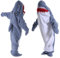 Piashow Hai Kostüm Hai Decke zum Anziehen- Shark Hoodie aus Superweichem Baumwolle, Hai Kostüm für Erwachsene Kinder, Hai Schlafsack, Shark Onesie für Cosplay (Hellblau, 160CM (Höhe:125-138cm))