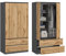 KUBUTKU Armadio grande con 2 ante, 2 cassetti, 4 ripiani e appendiabiti, armadio multiuso, 180 x 90 x 50,5 cm (grafite/rovere Wotan)