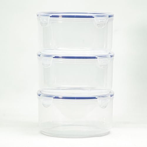 PRINCORE Filament Box (Trockenbox) - rund, stapelbar, passend für fast alle gängigen 500/800/ 1000g Filamentspulen - 3 Stück