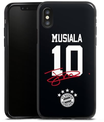 Silikon Hülle kompatibel mit Apple iPhone X Case schwarz Handyhülle FC Bayern München Jamal Musiala FCB