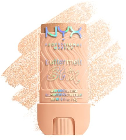 NYX Professional Makeup Buttermelt Stix, Glow Boosting Highlighter Stick mit Sheabutter & butterweicher Textur für natürlichen Glazed-Glow, wischfest & bis 8h Halt, Farbe: A Whole Melt