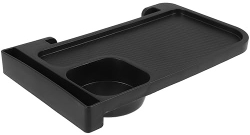 POPETPOP Multifunktionaler Getränkehalter mit Snacktablett aus Langlebigem ABS Material für Garten und Campingstühle Benutzerfreundlich für Outdoor Einsätze