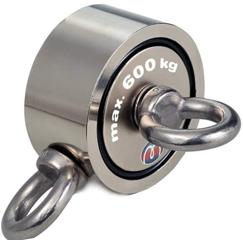 Bergemagnet Angelmagnet super stark für Magnet Fischen, beidseitig Neodym Magnet, Magnetangel stark, Größe: Ø 48-100kg x 2
