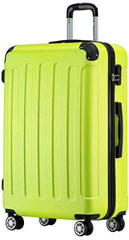 BEIBYE Zwillingsrollen Hardcase Reisekoffer Koffer Trolleys Hartschale in XL-L-M in 14 Farben (Grün, Mittler Koffer (66cm))