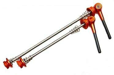 HiTeMP42 Schnellspanner mit Titanachse und Carbon Hebel Road 42g orange